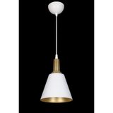 Allians Modern Eskitme Detaylı Beyaz ve Gold Renk Metal Tekli Avize - Seçenek 1 - Ahşap - Beyaz
