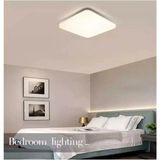 Allians Modern Kare Tavana LED Avize, Beyaz Işık, Banyo ve Balkon Kullanımı - Seçenek 1 - Ahşap - Beyaz