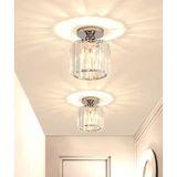 Allians Modern Kristal Tavan Avizesi, Gümüş Krom Detaylı, Şık ve Işıltılı Tasarım - Seçenek 1 - Ahşap - Bej