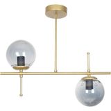 Allians Modern Metal Eskitme Gold Renk Camlı Yemek Masası ve Salona Uyumlu Avize - Seçenek 1 - Altın - Gri
