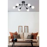 Allians Modern Siyah 6'lı Avize, Salon, Oturma ve Mutfak Için Şık Tasarım - Seçenek 1 - Ahşap