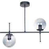 Allians Modern Siyah Metal Çello ve Cam Yemek Masası ile 2'li Avize Seti - Seçenek 1 - Ahşap