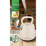 Allians Paslanmaz Çelik Retro Su Isıtıcı Kettle, Şık ve Dayanıklı Tasarım - Ahşap - Beyaz