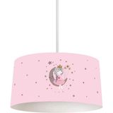 Allians Pembe Desenli Çocuk ve Bebek Odası Sarkıt Avize, Ay Temalı Dekorasyon - Seçenek 1 - Ahşap - Bej