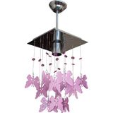 Allians Pembe Kelebek Tasarımlı Şık Tekli Modern Avize - Seçenek 1 - Ahşap - Beyaz