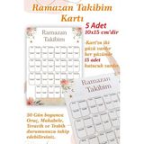 Allians Ramazan Ayı Takip Kartı 5'li, Oruç ve Teravih Programı Çizelgesi - Açık Bej - Seçenek 1