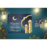 Allians Ramazan Temalı Amerikan Servisi ve Bardak Altlığı 4'lü Set - Ahşap - Ceviz
