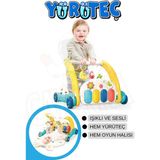Allians Renkli Bebek Yürüteci ve Oyun Halısı Seti, Sesli Işıklı, Tavşan Desenli - Ahşap - Ceviz