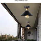 Allians Rustik Metal Tavanoze 23 Cm, Şık ve Modern Tavan Aydınlatması - Seçenek 1 - Ahşap