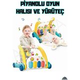 Allians Sesli Işıklı 2in1 Bebek Yürüteci ve Tavşan Desenli Oyun Halısı - Ahşap - Ceviz