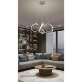 Allians Şık 3 Renkli Top Kıvrım Modern Salon Avizesi - Seçenek 1 - Altın - Gümüş - Bakır