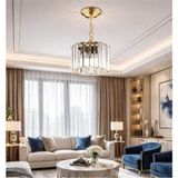 Allians Şık Altıgen Kristal Taşlı Sarkıt Avize, 18 Cm, Modern ve Zarif Tasarım - Seçenek 1 - Altın