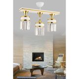 Allians Şık Beyaz Altın Kristal Taşlı Modern Lüks Avize (75 Karakter) - Seçenek 1 - Ahşap - Beyaz