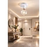 Allians Şık Beyaz Plafonyer, Oda, Hol, Salon, Banyo ve Otel Aydınlatması - Seçenek 1 - Ahşap - Beyaz