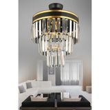 Allians Şık Çağla 4'lü Siyah ve Gold Yaldızlı Modern Salon Avizesi - Seçenek 1 - Ahşap