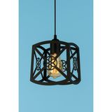 Allians Şık Geometrik Çiçek Desenli Tekli Sarkıt Avize, Retro Stil, Modern Dekor - Seçenek 1 - Ahşap