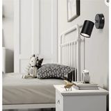 Allians Şık Siyah Metal LED Spot Aplik, Hareketli ve Günışığı Işıklandırma - Seçenek 1 - Ahşap