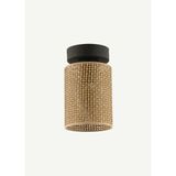 Allians Şık Velato Hasır Plafonyer Avize, Kahverengi, 18X12 cm - Seçenek 1 - Ahşap - Ceviz