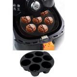 Allians Silikon Muffin Kek Kalıbı 7'li, Çelik Çörek Pişirme Kabı Siyah - Ahşap
