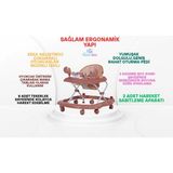 Allians Üç Kademe Müzikli Mama Tablalı Çıngıraklı Yürüteç Bebeğinize Özel - Ahşap - Bej