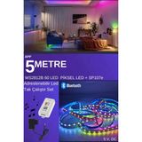 Allians WS2812B 60 LED Pixel LED Seti, Bluetooth, Müzik ve Animasyon Kontrol - Açık Bej