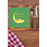 Allians Yeşil Gold Yaldızlı Peçete 16 Adet 16X16 cm Ramazan Bayramı Süsü - Ahşap