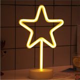 Allians Yıldız Neon LED Masa ve Gece Lambası, Usb'li, Dekoratif Aydınlatma - Altın