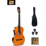 Allians Yüksek Kalite 4/4 Klasik Gitar Seti, Profesyonel ve Başarılı Performans - Ahşap - Beyaz - Seçenek 1