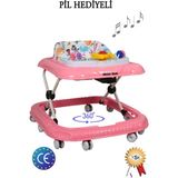 Allians Yumuşak Işıklı ve Müzikli Yürüteç, Güvenli ve Eğlenceli Yürüyüş Desteği - Ahşap - Bej