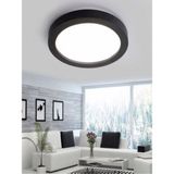 Allians Yuvarlak LED Tavan Lambası, 24W, Siyah Kasa, Sarı Işık, 220V, Ofis & Kiler - Seçenek 1 - Ahşap