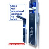 Allimo Şampuanlıklı Kendinden Bataryalı Paslanmaz Panel Duş Seti