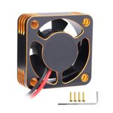 AllinRC 30 mm RC Motor Soğutma Fanı Soğutucu ESC Soğutma Fanı RC Araba için 1/8 1/10 1/12 Ölçekli 540 550 Fırçasız Motor Fırçalı (Siyah-Altın)