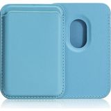 Allmi Apple iPhone 12 / 13 / 14 / 15 / 16 / 17 Pro Max Serisi ile Uyumlu Deri Cüzdan Magsafe - Mavi - Açık Mavi
