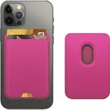 Allmi Apple iPhone 12 / 13 / 14 / 15 / 16 / 17 Pro Max Serisi ile Uyumlu Deri Cüzdan Magsafe - Pembe