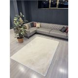 Allstar Carpet Modern Tavşan Tüyü Yumuşacık Tüy Dökmez Peluş Halı Krem - 80 x 120 cm