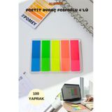 ALLStore 5 Renk Şeffaf Fosforlu Renk Yapışkan Ayraç Seti – Not ve Sayfa İşaretleyici – Postit 4515
