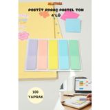 ALLStore 5 Renk Şeffaf Pastel Renk Dikdörtgen Yapışkan Ayraç – Fosforlu Not ve Sayfa İşaretleyici Postit 4525