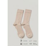 Allunique Erkek Klasik Bej Doğal Merino Yün Ince Dikişsiz Soket Çorap - 39 - 42