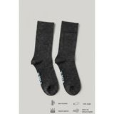 Allunique Erkek Klasik Siyah Doğal Merino Yün Ince Dikişsiz Soket Çorap - 43 - 46