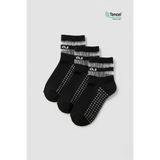 Allunique Siyah Kaydırmaz Taban Yoga ve Pilates Çorabı 3'lü Paket Tencel Lifli - 38 - 40
