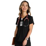 Allura CKA669 – CKA184 Kadın Cerrahi Takım (Cherokee Ürünlerinden Oluşturulmuş Set) (Siyah, 3XL)
