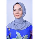 ALLURİNG Kadın Tesettür Çıtçıtlı Boyunluk Hijap Bone Şal - Gümüş - Standart