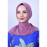 ALLURİNG Kadın Tesettür Çıtçıtlı Boyunluk Hijap Bone Şal - Lila - Standart
