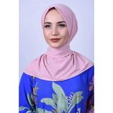 ALLURİNG Kadın Tesettür Çıtçıtlı Boyunluk Hijap Bone Şal - Pembe - Standart