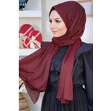 ALLURİNG THE BETTER ONE Simli Bordo Abiye Şal