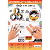 allwear 3'lü Mıknatıslı Stres Yüzüğü Seti - Manyetik Parmak Stres Çarkı Oyuncak Halka - Renkli Fidget Ring