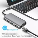 Ally 10 İn 1 Hdmı Vga Rj45 Pd Usb 3.0 Hub Adaptör Çoklayıcı-1852