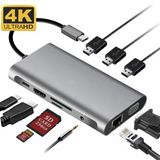 Ally 10 In 1 HDMI VGA RJ45 Pd USB 3.0 Hub Adaptör ÇOKLAYICI-(5775)