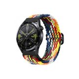 Ally 22MM Gear S3 Watch 4 -Gt2 GT2E 46MM Uyumlu Japon Tokalı Elastik Kayış Kordon Gökkuşağı