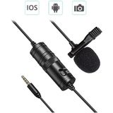 Ally 3.5mm Universal Lavalier Kablolu Yaka Mikrofonu 6 METRE-1852 - Belirtilmemiş - Siyah
